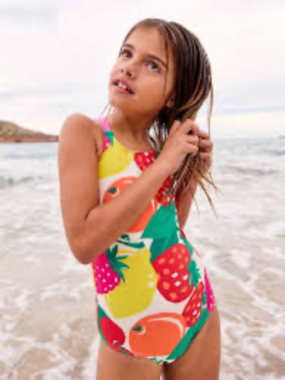 Mini Boden Fun Fruits Summer Bathing Suit one piece Girls 11 12